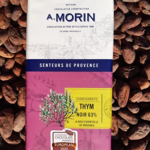 Tablette de chocolat noir à l&rsquo;huile essentielle Thym 63% 100g