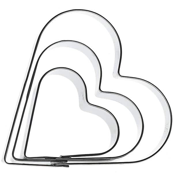 Set de 3 emporte-pièce coeur en acier inoxydable – Image 2