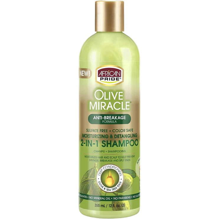 AFRICAN PRIDE OLIVE MIRACLE ≡ SHAMPOOING DÉMÊLANT 2 EN 1