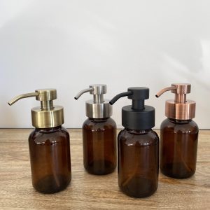 Distributeur de savon mousse en verre ambré – Coloris au choix