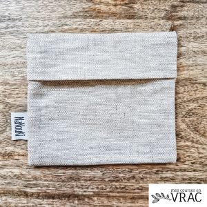 Pochette à mouchoirs et cosmétiques en lin enduit