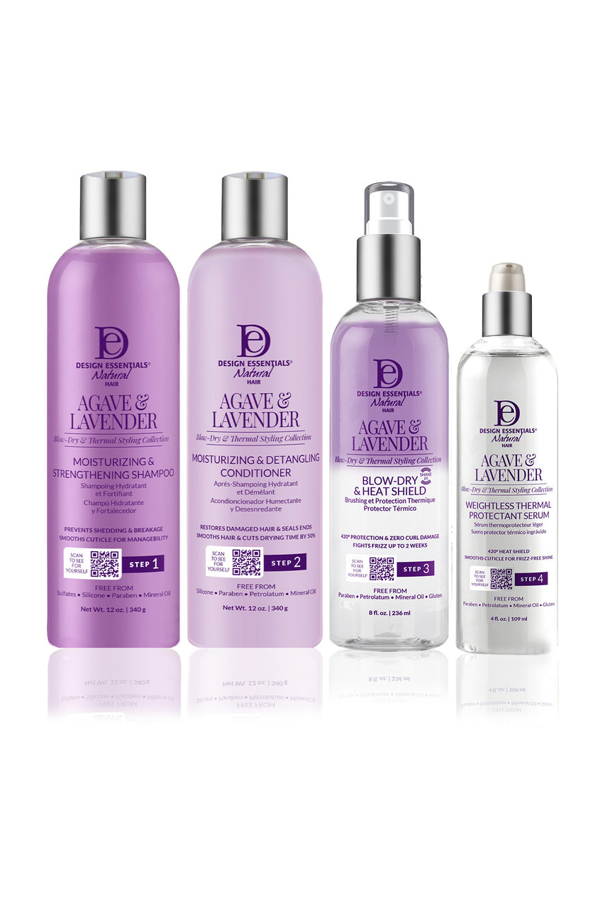 Design Essentials Agave & Lavender soin complet pour brushing et coiffage thermique