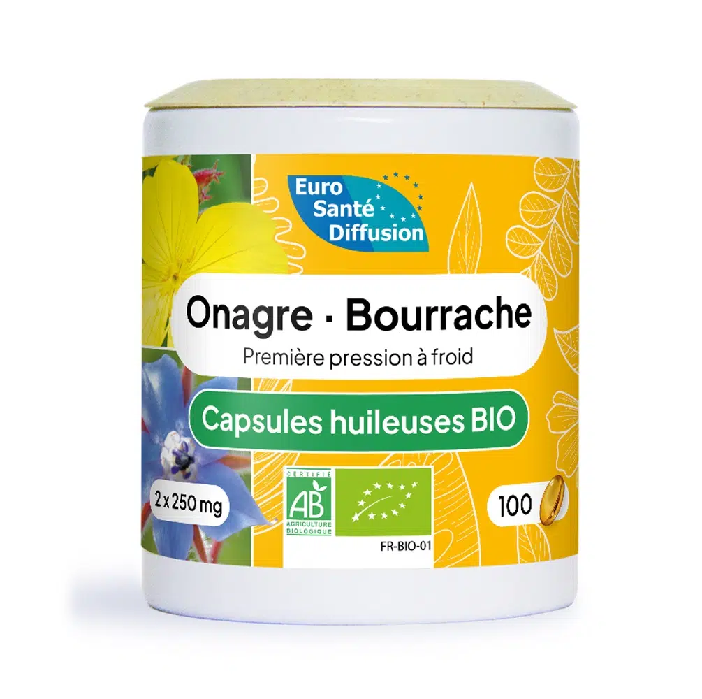 Capsules huileuses onagre et bourrache Bio