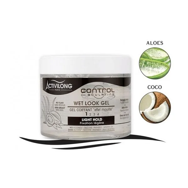 Gel coiffant « effet mouillé » fixation légère sans alcool 300ml