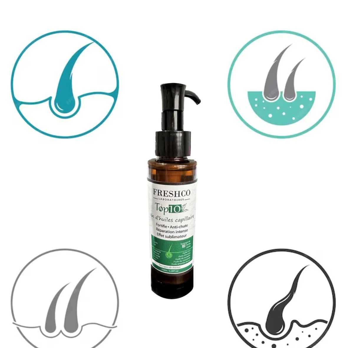 FRESHCO Top10 Bain d’huiles Capillaire – Image 3