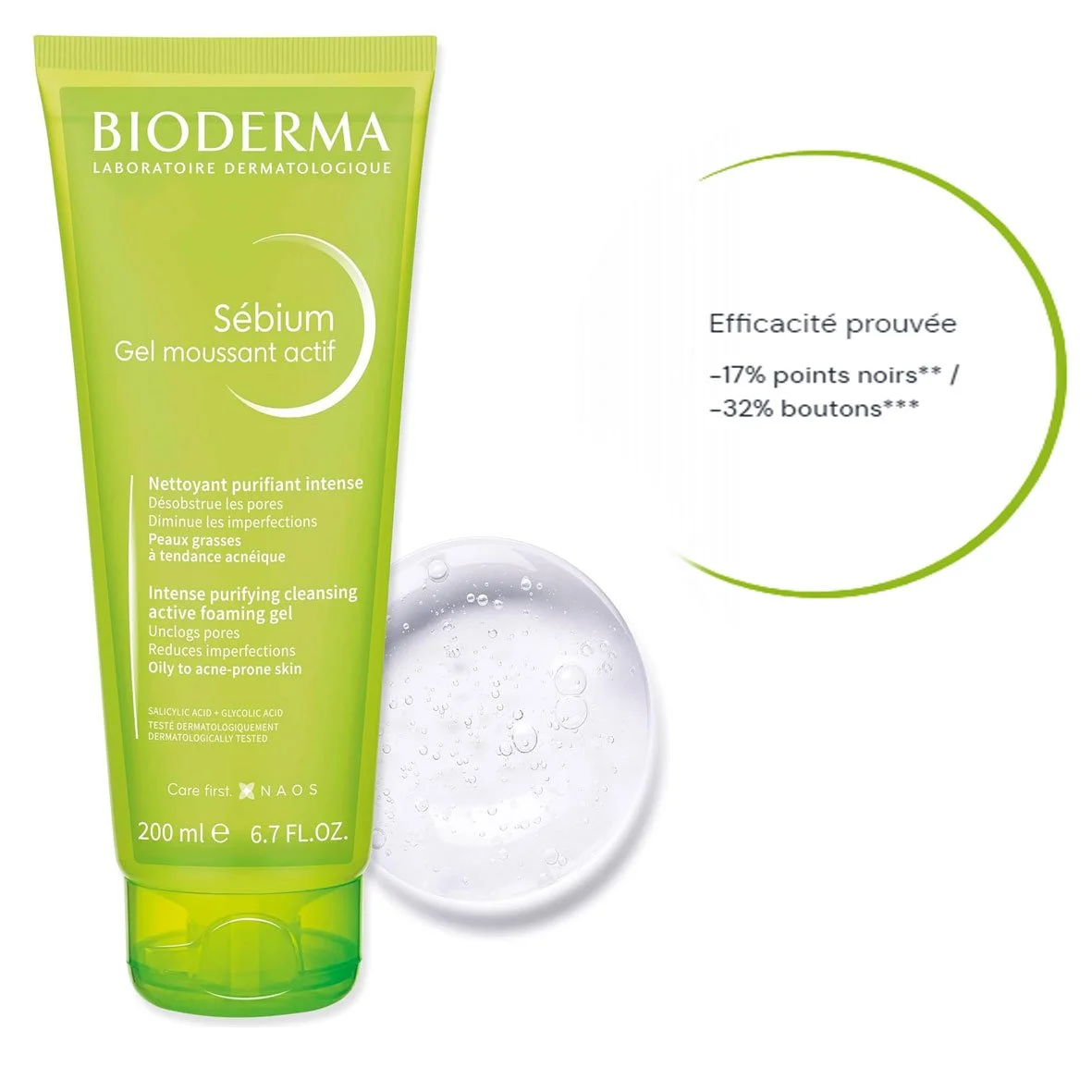 BIODERMA Sébium Gel Moussant Actif 200 ML – Image 4