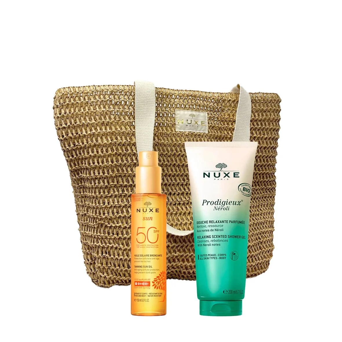 NUXE SUN Sac Huile Bronzante SPF50 + Gelée De Douche Néroli (OFFERTE)