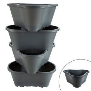 Pots en plastique emboîtables