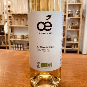 Vin blanc Oé – Le Côtes-du-Rhône – bio, engagé et consigné
